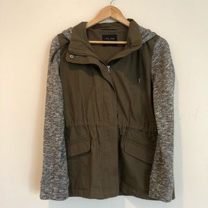 Lovetree olive military jacket w/ hood, size M